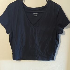 Wild Fable Navy V-Neck Crop Top